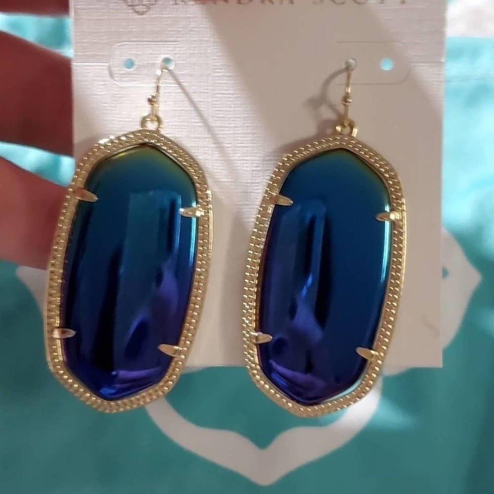 Kendra Scott Danielle reversible iridescent & black New!!!! Rare HTF